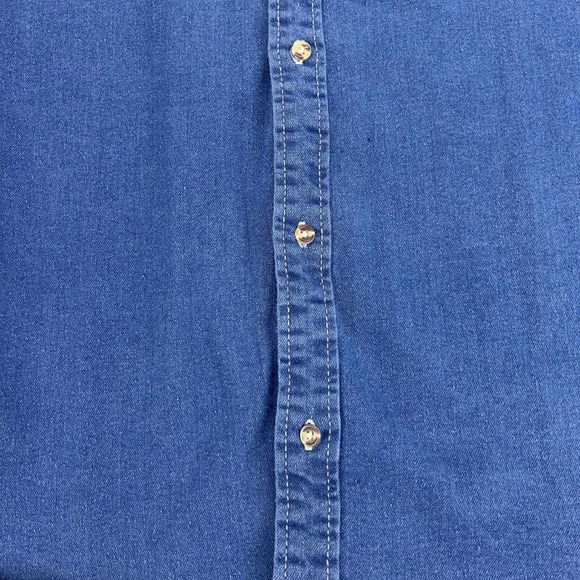 BoohooMAN Denim Shirt Short Sleeve Button Up Casual Top New L - Picture 5 of 10